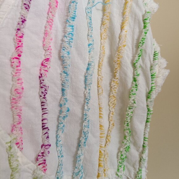 T H M L WOMENS BOHO TOP W STRANDS OF COLOR MULTICOLORED SIZE MEDIUM - Picture 4 of 4